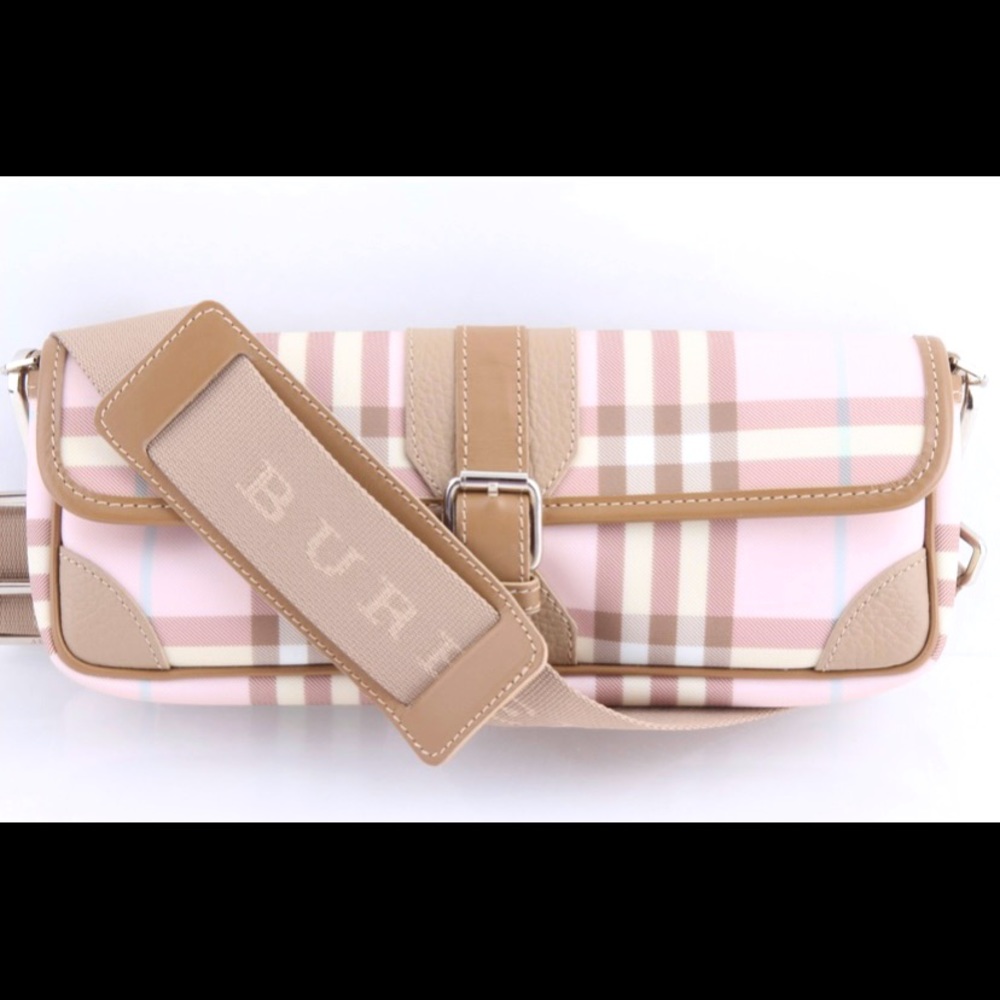 Burberry Pink Nova check convertible clutch bag